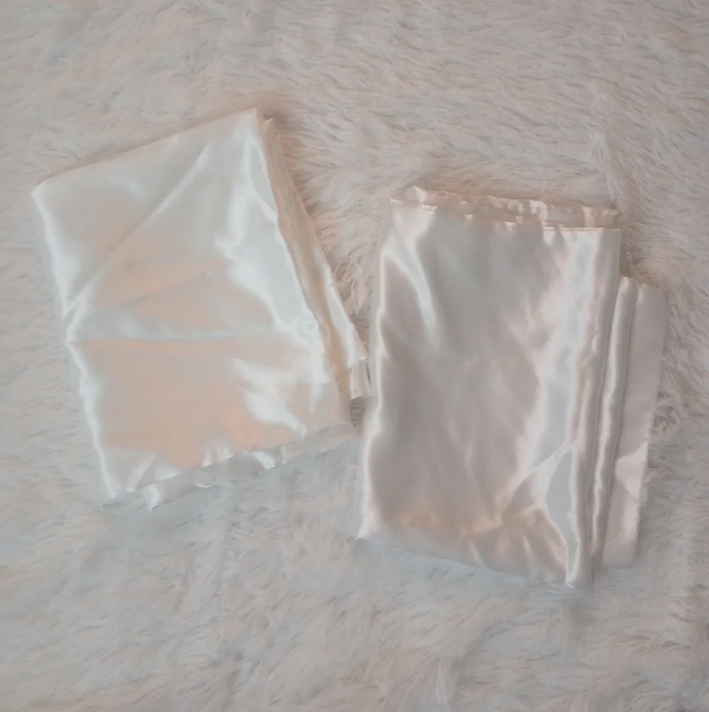 Luxurious White Satin Pillowcase Set Of 2